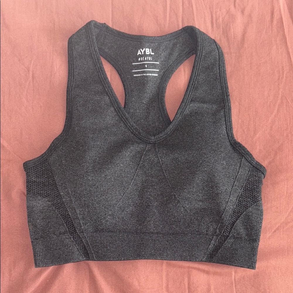 AYBL Black Sports Bra with Racerback Design